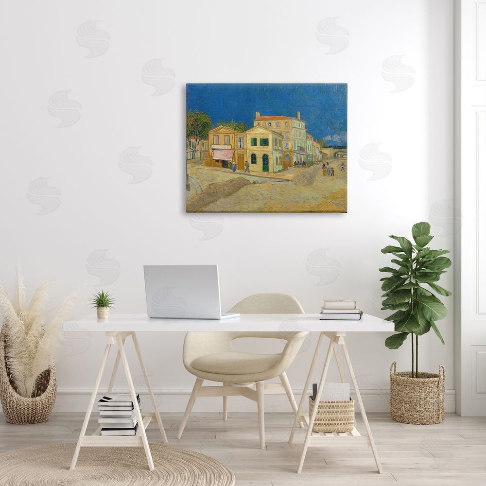 one1000paintings The Yellow House Vinvent van Gogh Classic Painting Canvas Wall Art Print in Room