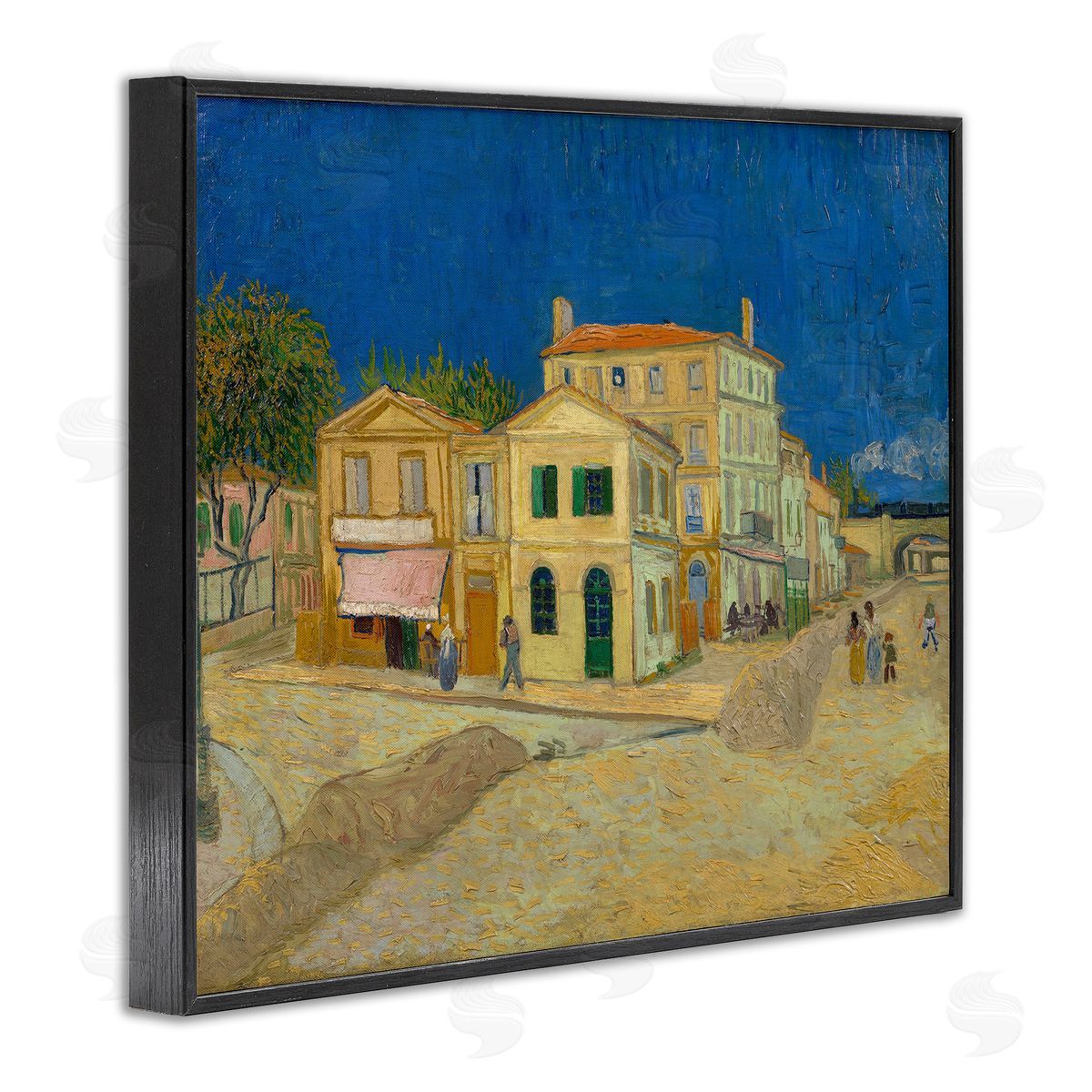 one1000paintings The Yellow House Vinvent van Gogh Classic Painting Black Framed Giclee Wall Art Print
