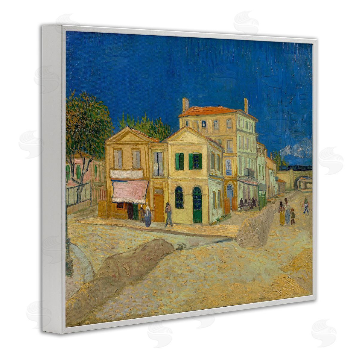 one1000paintings The Yellow House Vinvent van Gogh Classic Painting White Framed Giclee Wall Art Print