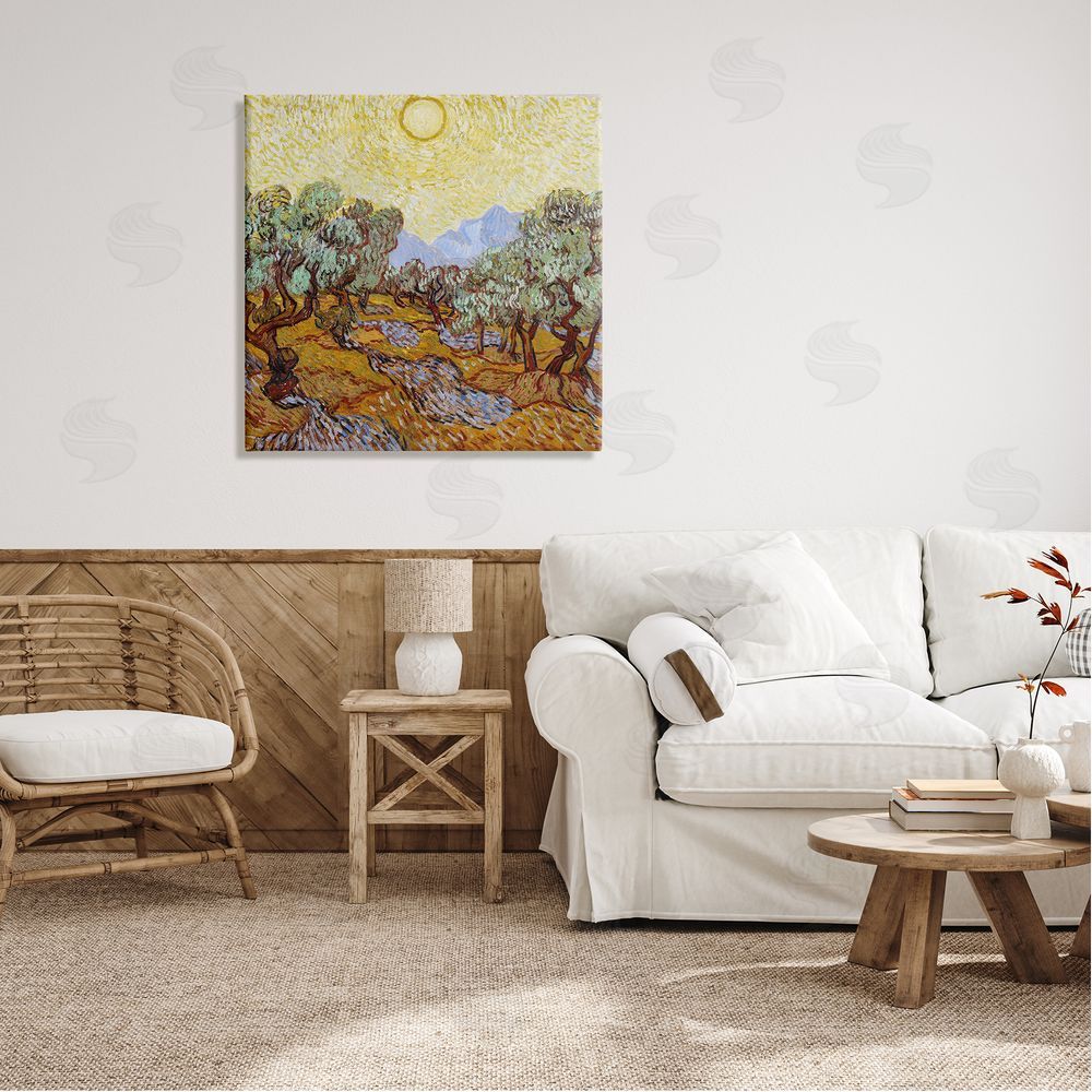one1000paintings Olijfbomen Olive Branches Vincent van Gogh Classic Painting Canvas Wall Art in Room