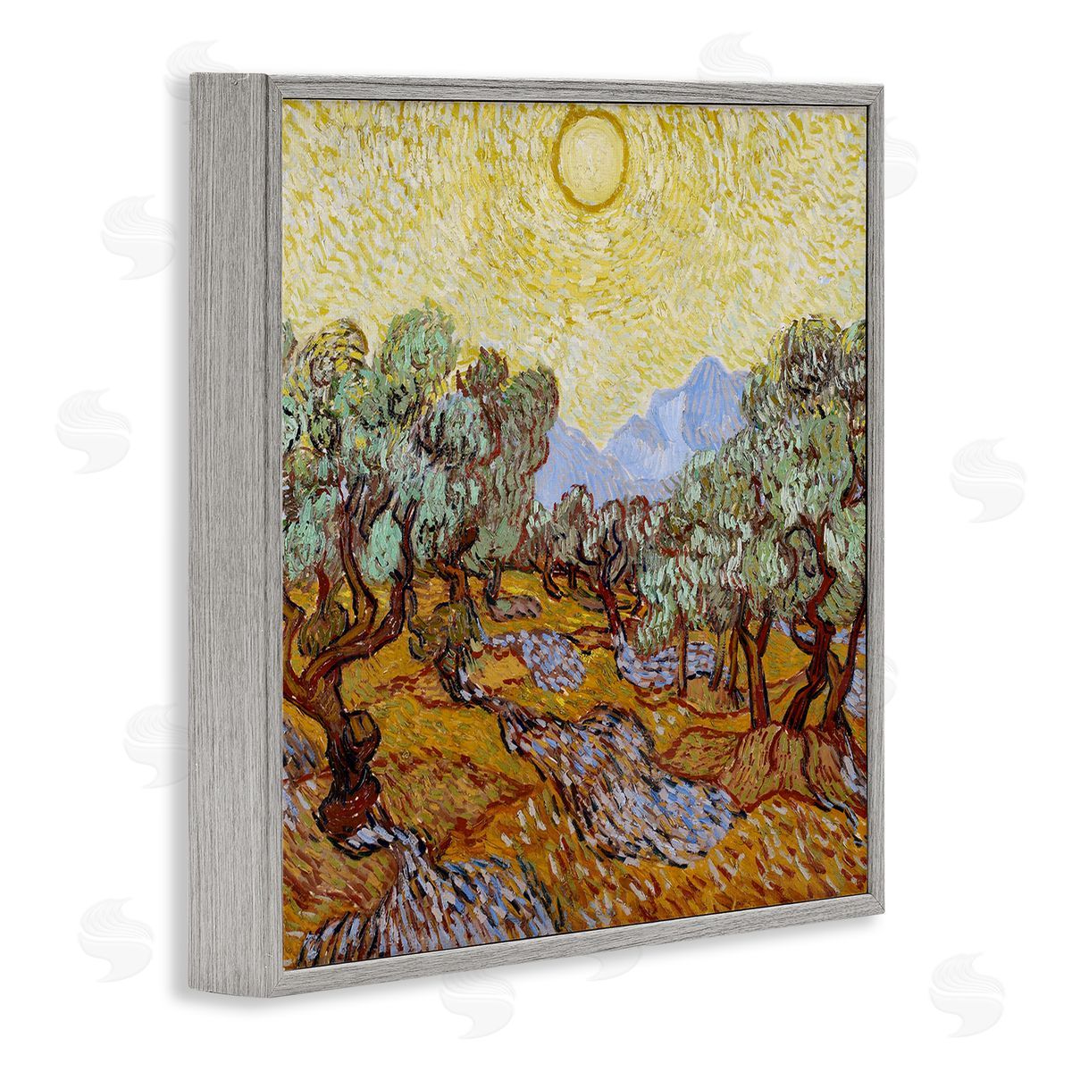 one1000paintings Olijfbomen Olive Branches Vincent van Gogh Classic Painting Gray Framed Glicee Wall Art Print