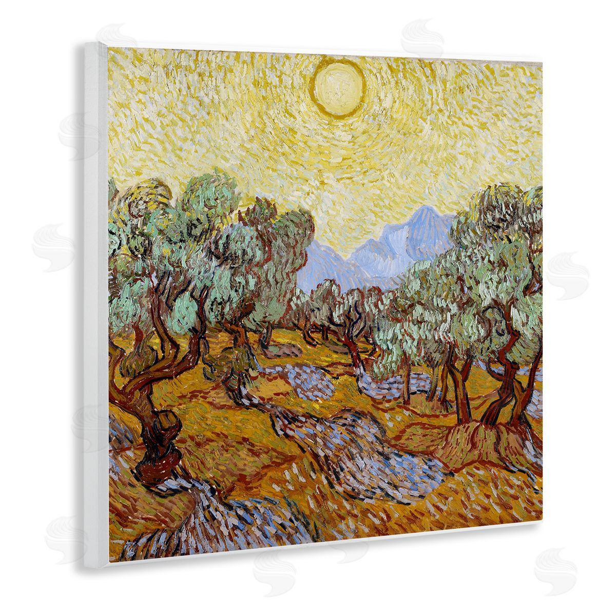 one1000paintings Olijfbomen Olive Branches Vincent van Gogh Classic Painting Wooden Wall Plaque Art Print