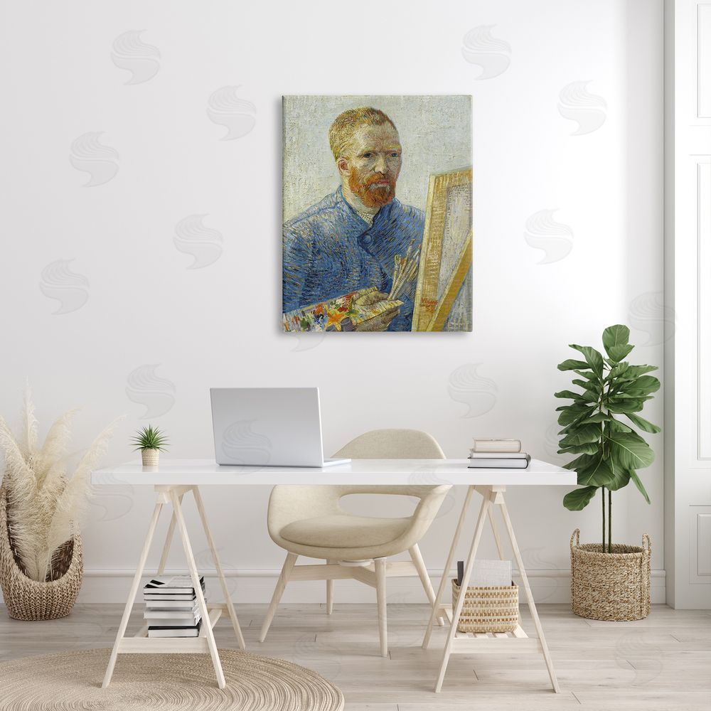 one1000paintings Zeegezicht als Schilder van Gogh Painting Self-Portrait Painting Canvas Wall Art Print in Room