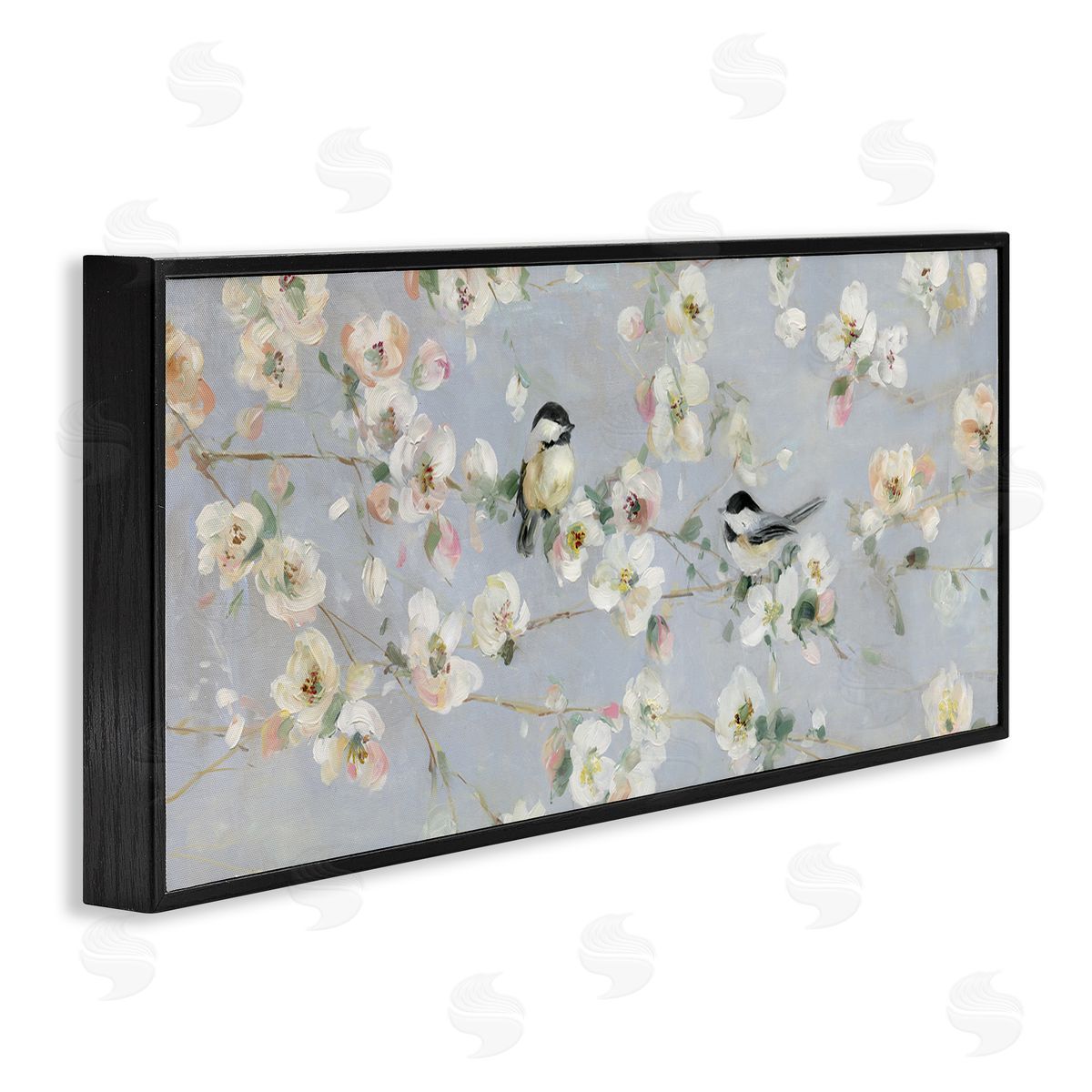 Sally Swatland Delicate Little Birds Between Cherry Blossom Branches