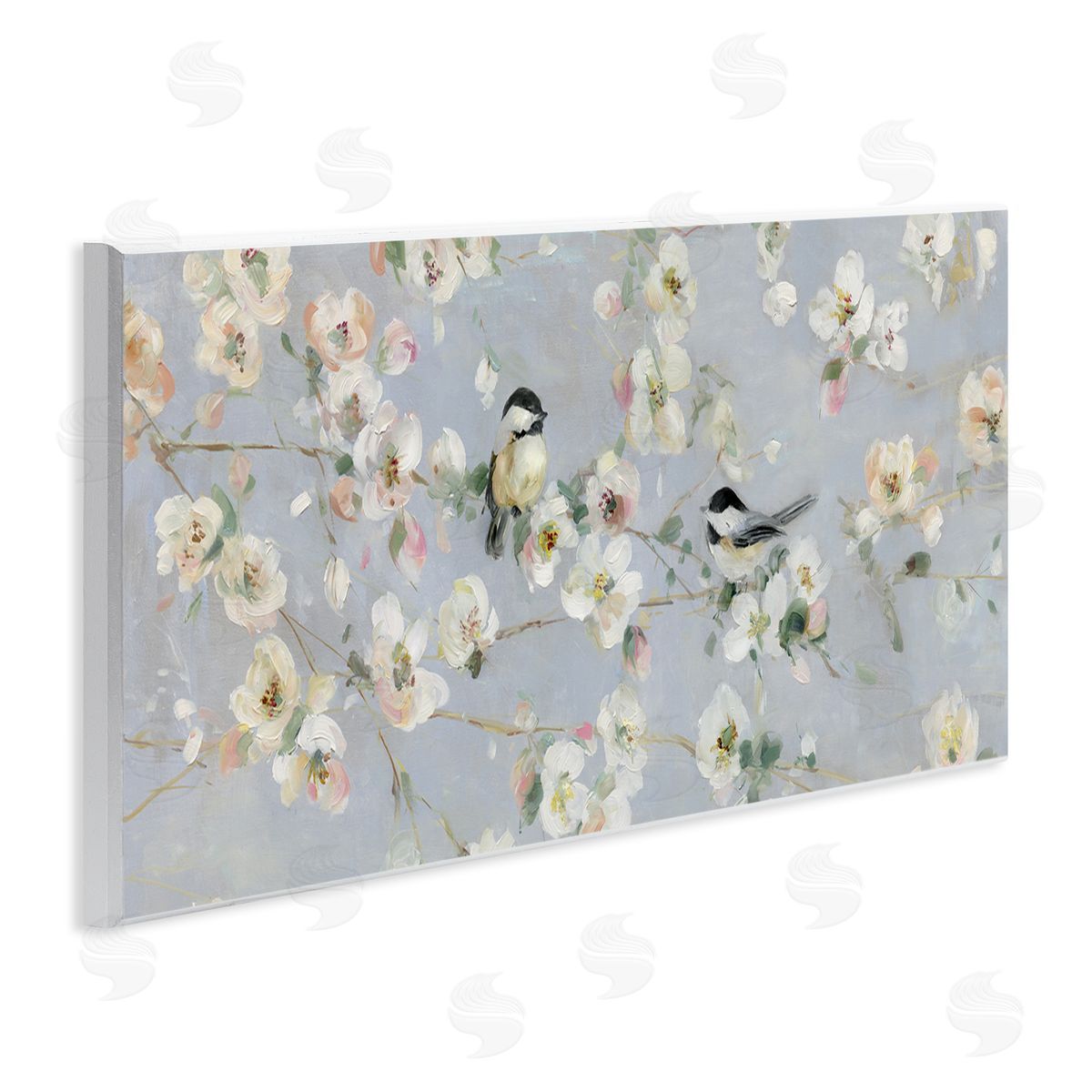 Sally Swatland Delicate Little Birds Between Cherry Blossom Branches