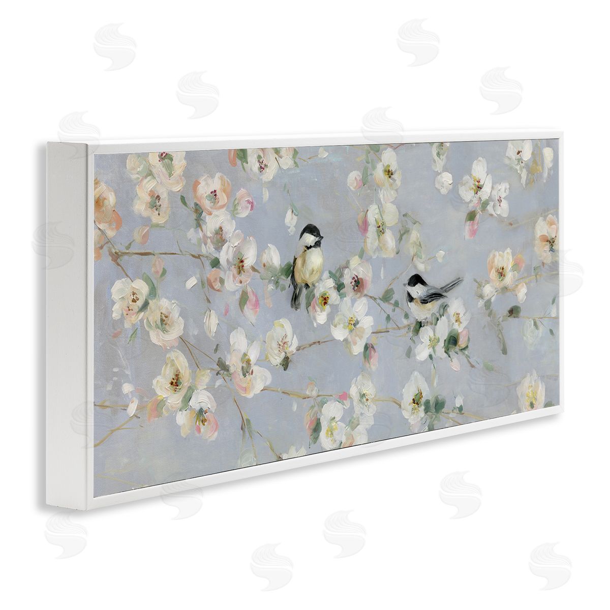 Sally Swatland Delicate Little Birds Between Cherry Blossom Branches