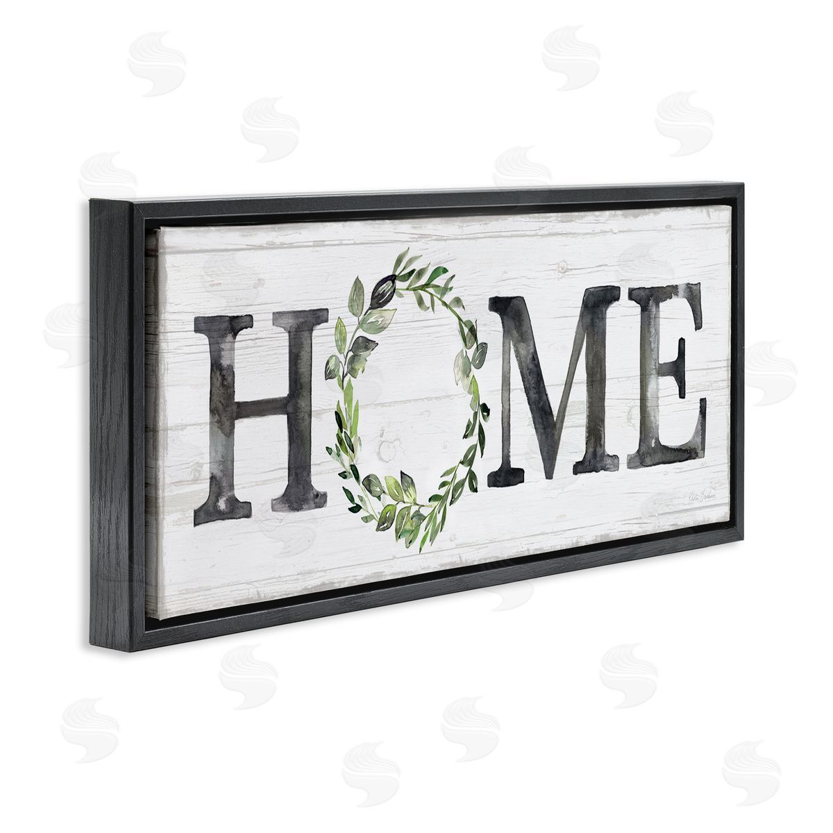 Kristen Brockmon Weathered Pattern Home Sign Botanical Wreath Greenery