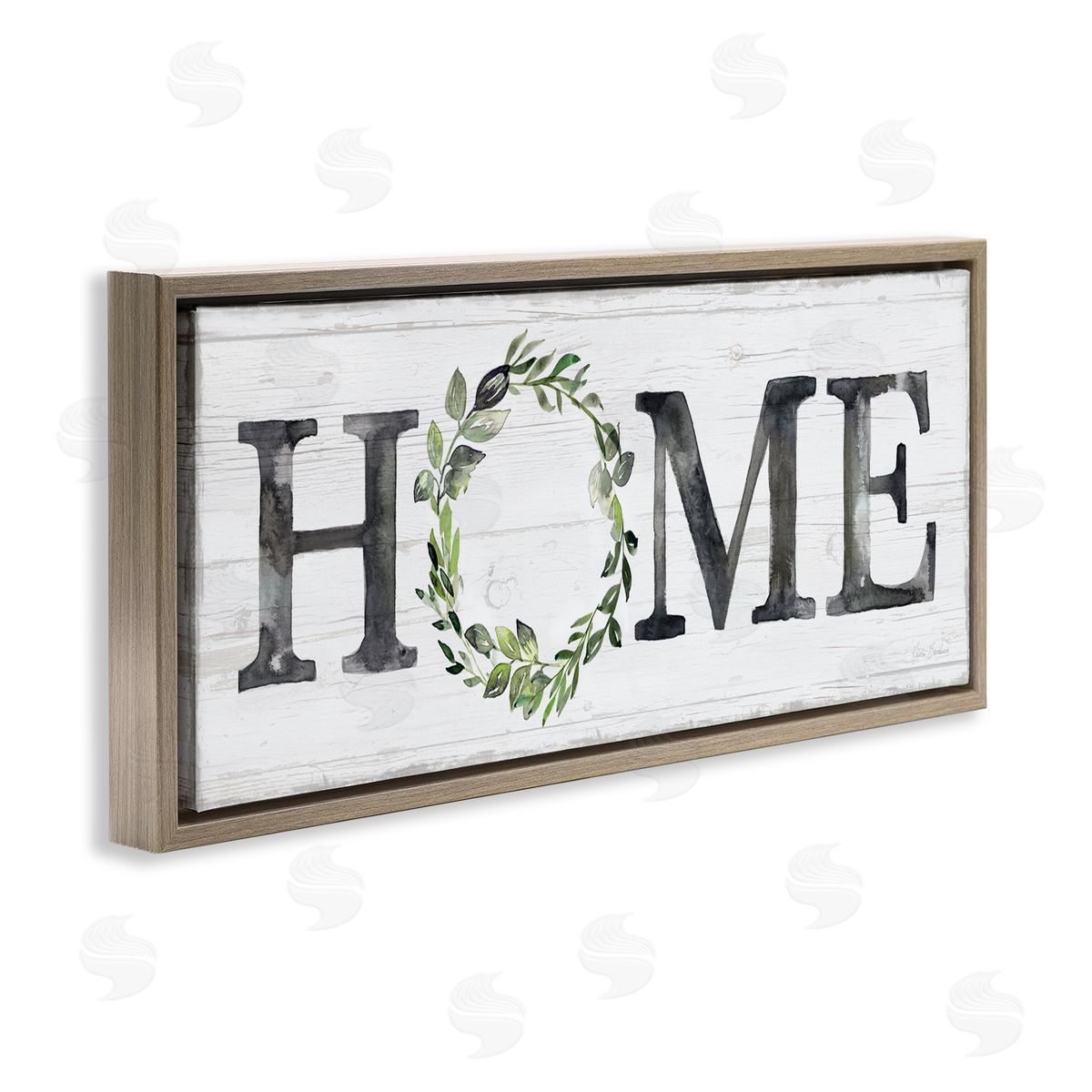 Kristen Brockmon Weathered Pattern Home Sign Botanical Wreath Greenery