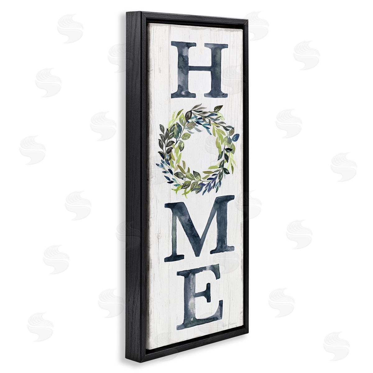 Kristen Brockmon Home Sign Botanical Leaf Wreath Grain Pattern