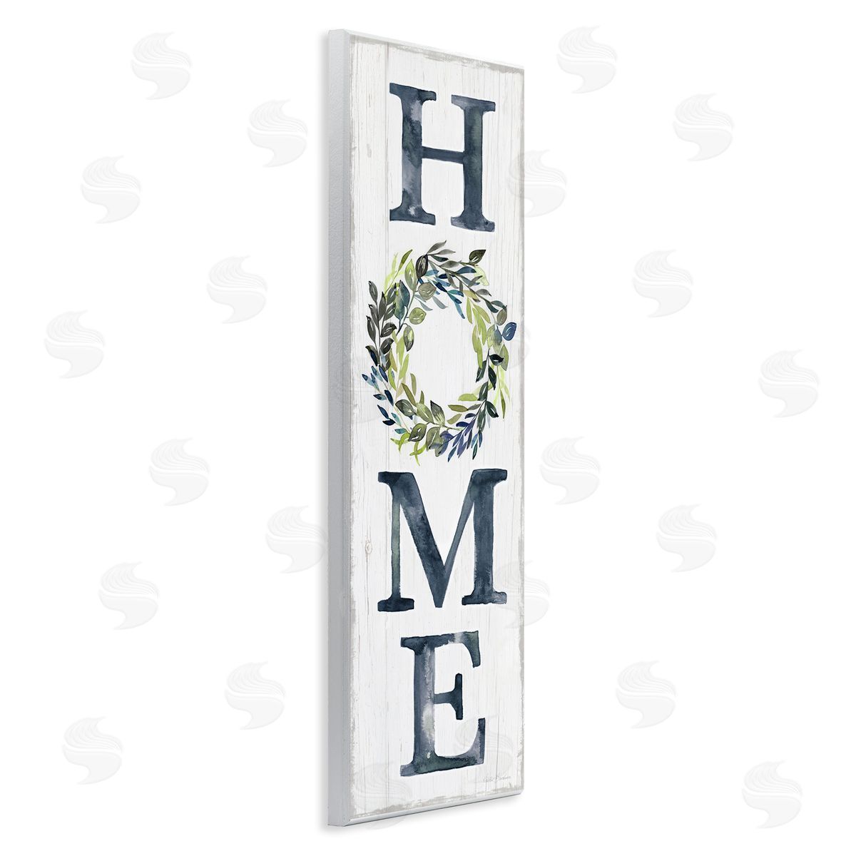Kristen Brockmon Home Sign Botanical Leaf Wreath Grain Pattern