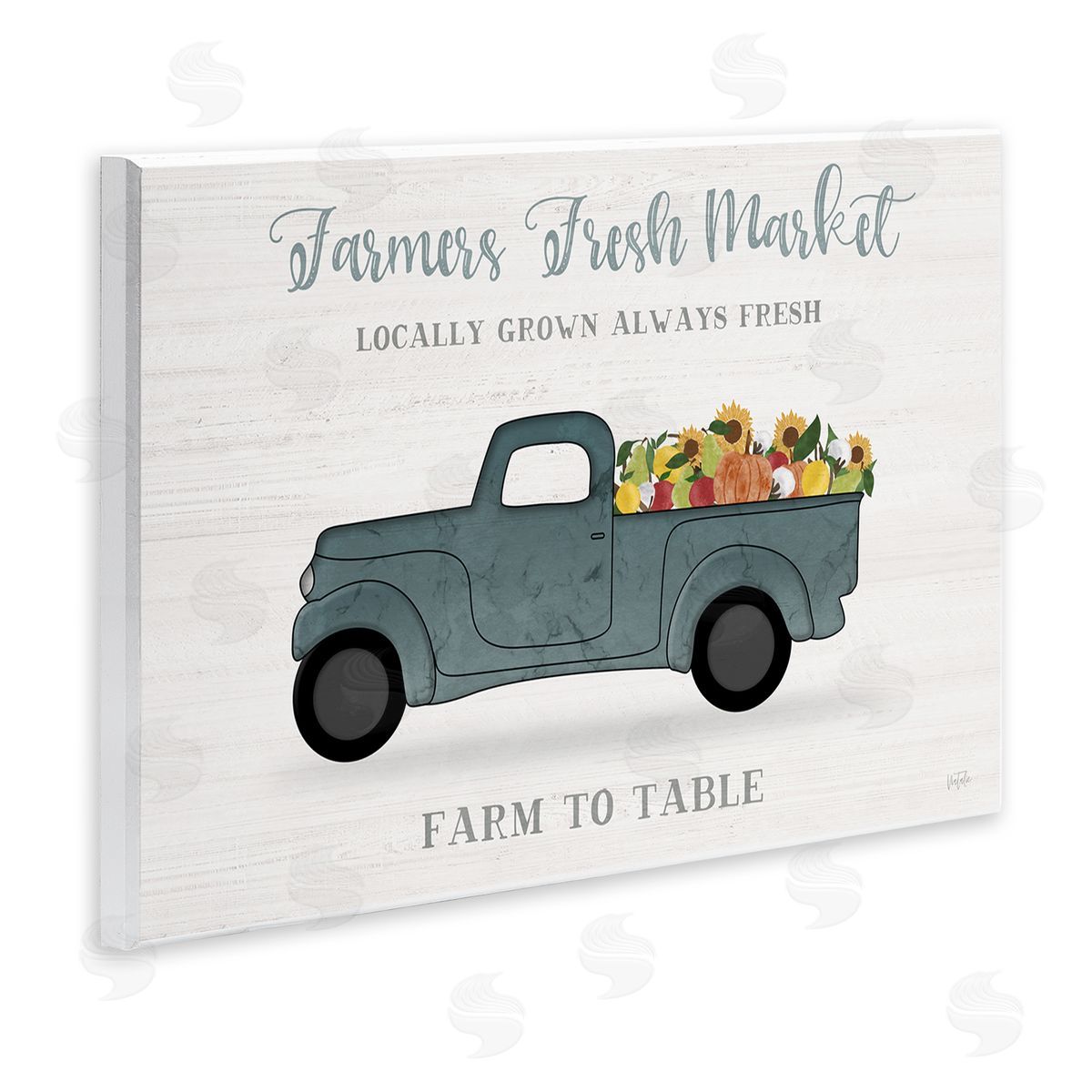 Natalie Carpentieri Farmers Fresh Market Assorted Produce Rustic Sign Wall Plaque Art Print