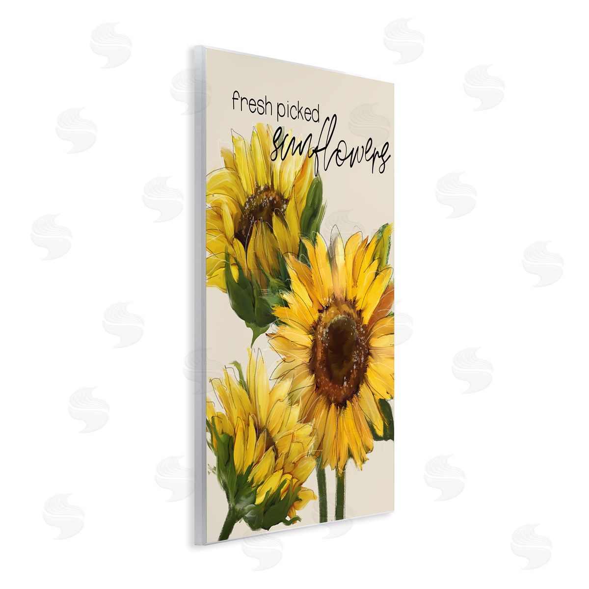 Conrad Knutsen Fresh Picked Sunflowers Calligraphy Vivid Yellow Blossoms Wall Plaque Art Print