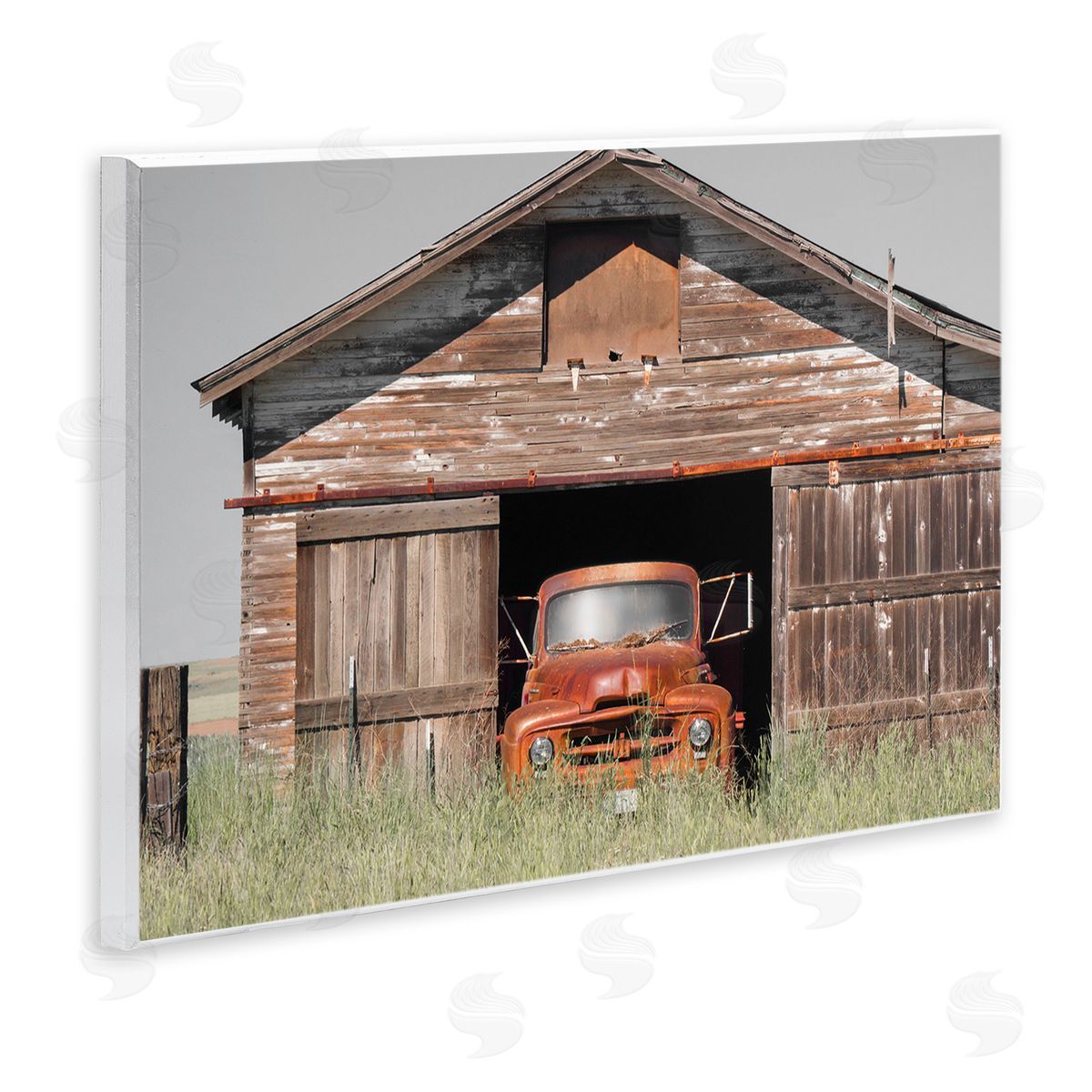 Danita Delimont Vintage Pickup Truck Weathered Country Barn Farmland Wall Plaque Art Print