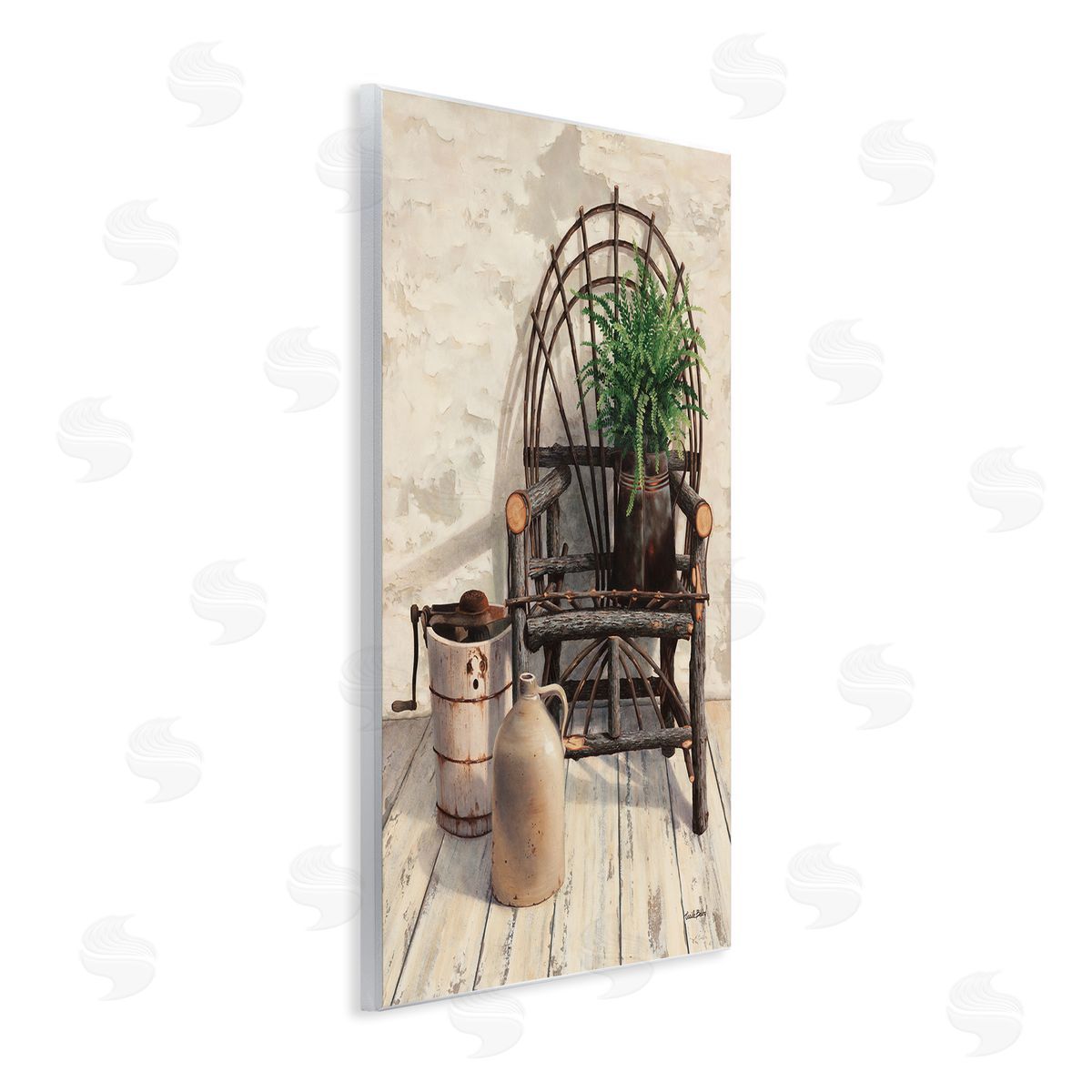 Cecile Baird Comfortable Porch Chair Still Life Rural Plant Wall Plaque Art Print