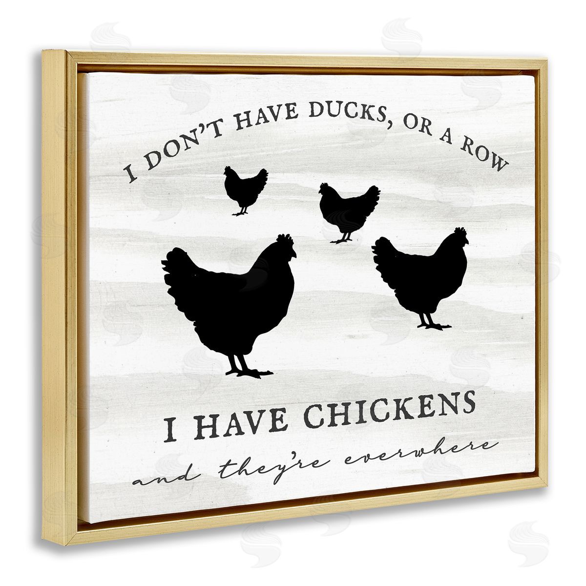 Stupell Studio I Have Chickens Fun Farmhouse Country Typography Sign Gold Floating Frame Canvas Wall Art Print
