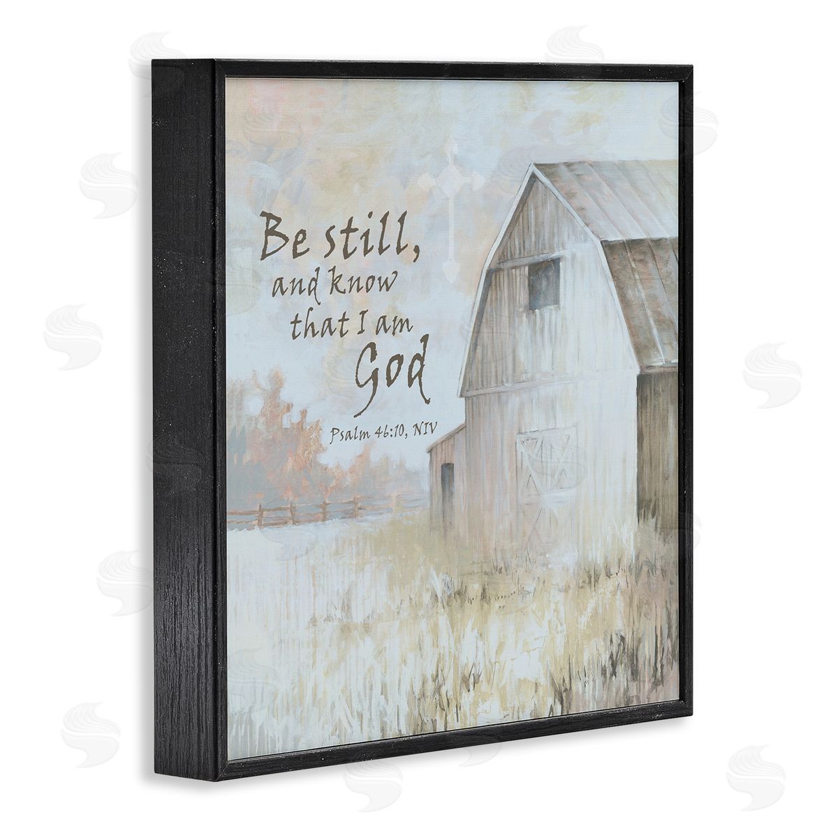 White Ladder Religious Psalm Verse Rural Country Barn Farmland Black Framed Glicee Wall Art Print