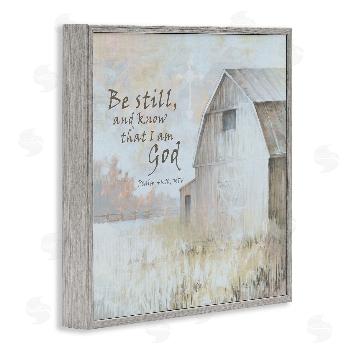 White Ladder Religious Psalm Verse Rural Country Barn Farmland Gray Framed Glicee Wall Art Print