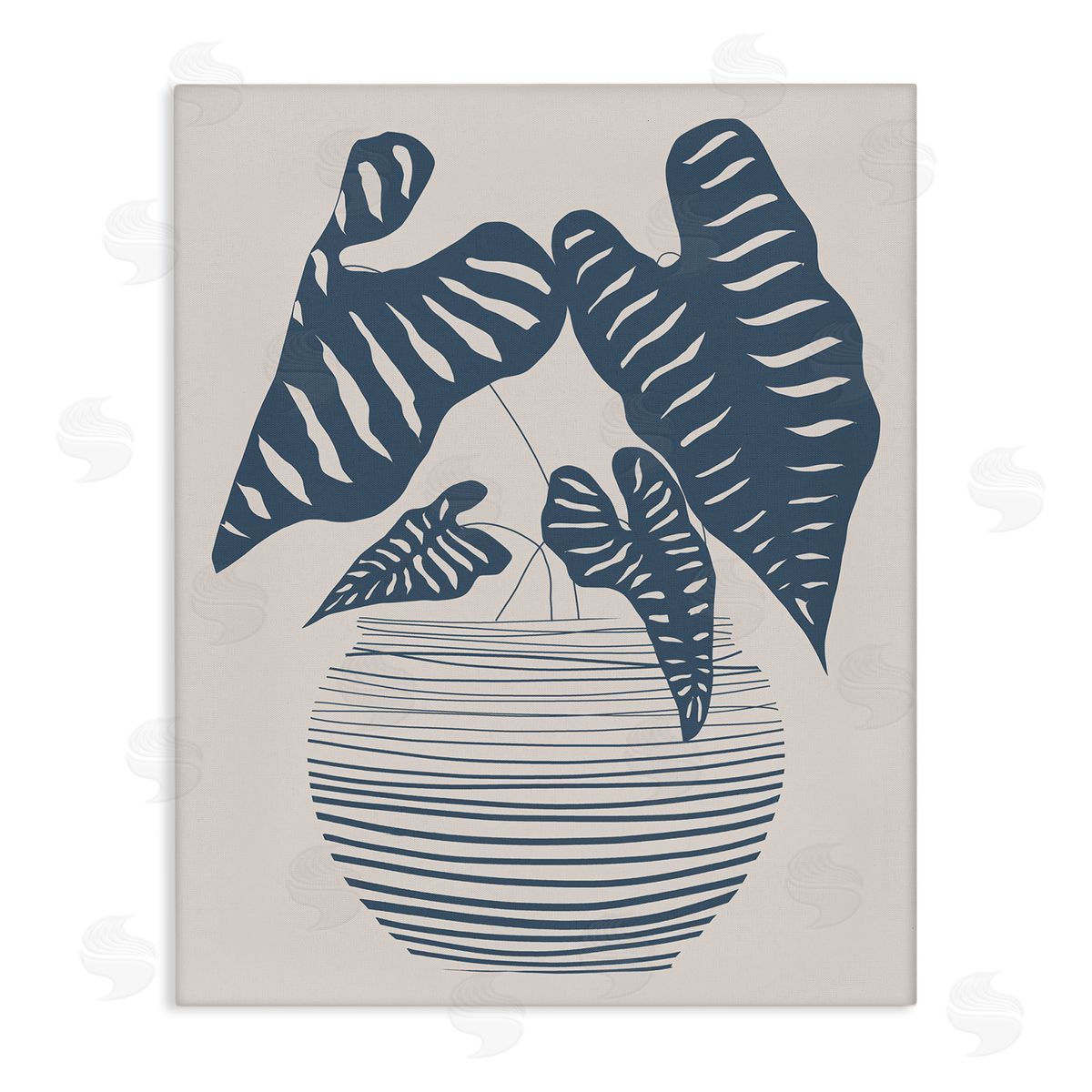 Daniela Santiago Potted House Plant Modern Shapes Pattern Stretched Canvas Wall Art Print