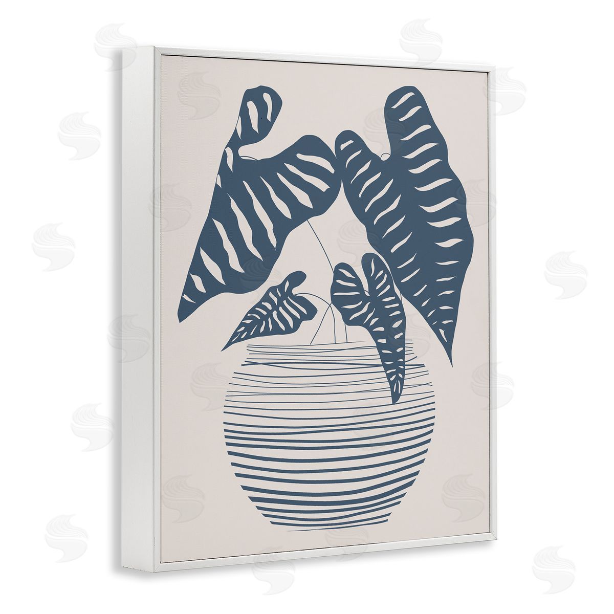 Daniela Santiago Potted House Plant Modern Shapes Pattern White Framed Giclee Wall Art Print