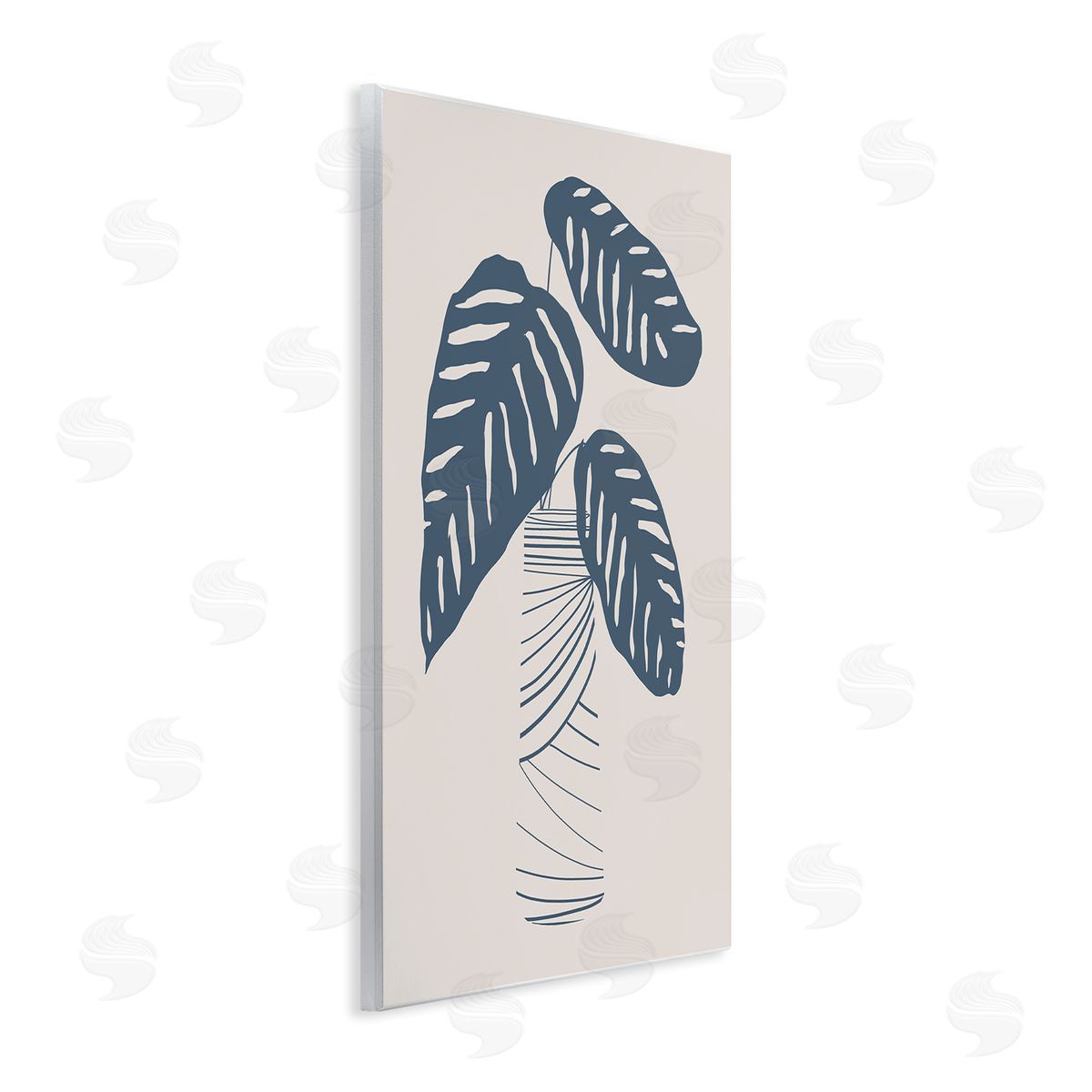 Daniela Santiago Contemporary Plant Leaves Abstract Stripe Shapes Wall Plaque Art Print