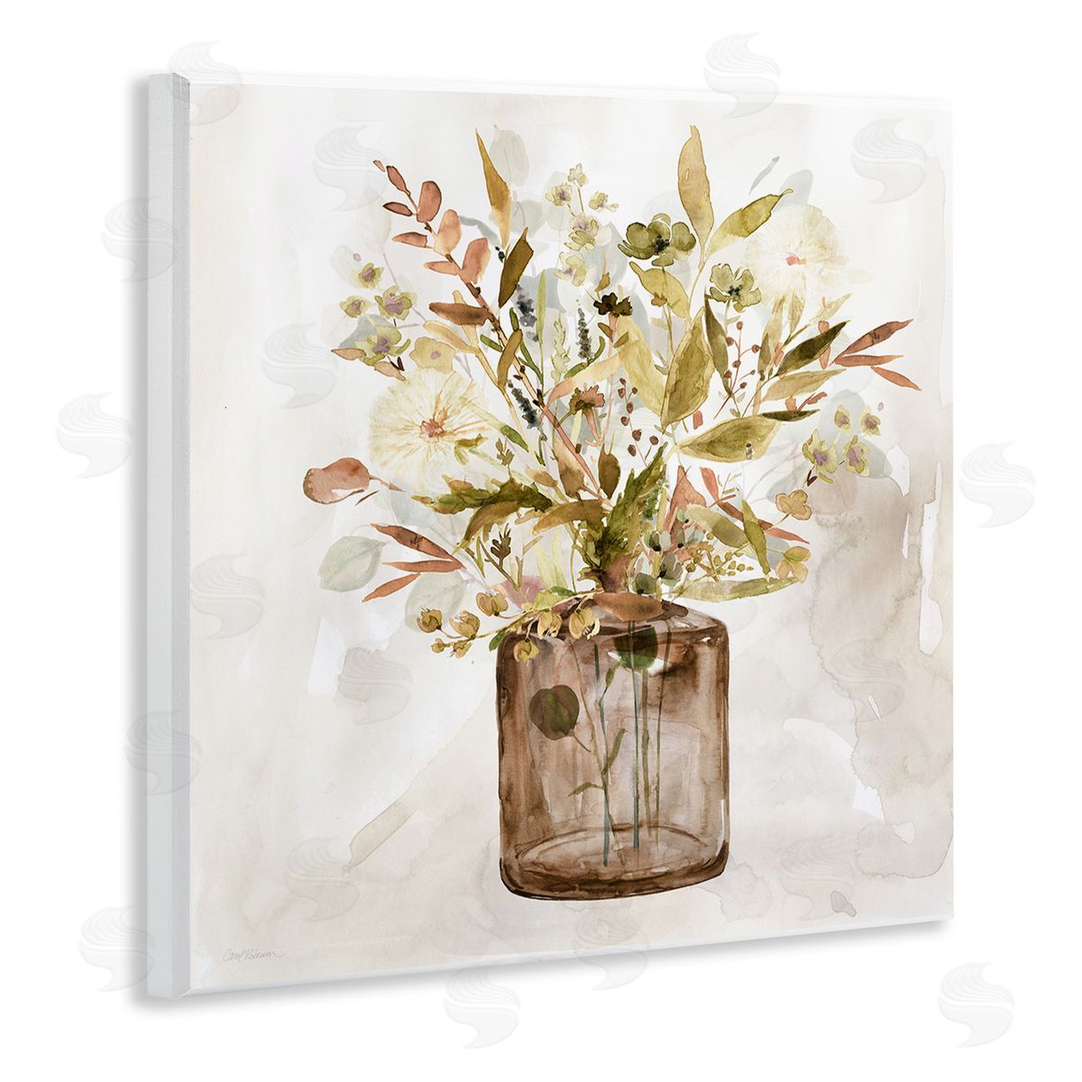 Earthy Mixed Fall Botanicals Wood Plaque Wall Art, Home Decor by Carol Robinson