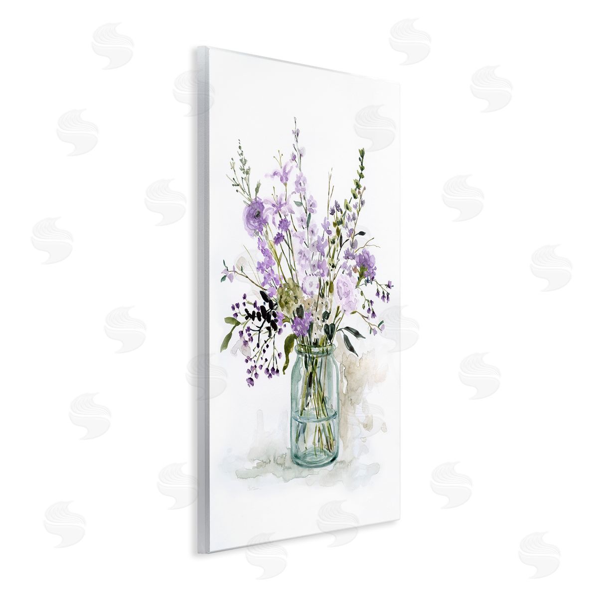 Traditional Mixed Purple Botanicals Wood Plaque Wall Art, Home Decor by Carol Robinson