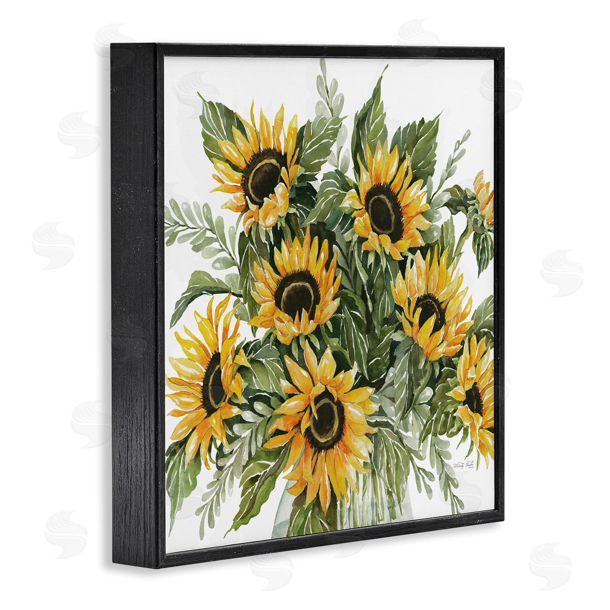 Cindy Jacobs Bold Sunflower Bunches Floral Country Blossom Bouquet Black Framed Glicee Wall Art Print