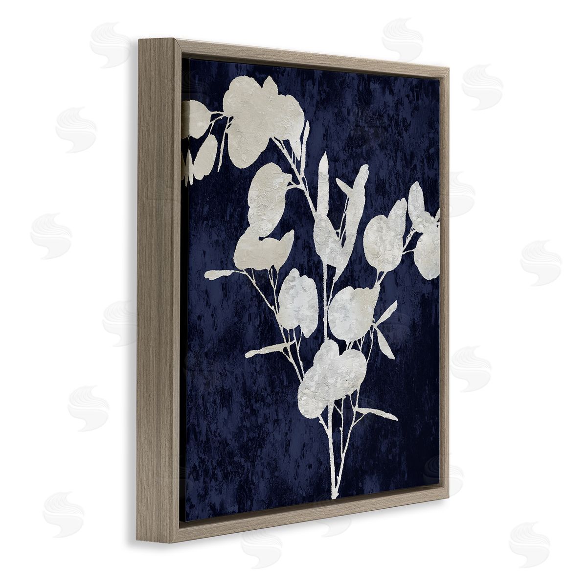 Danielle Carson Abstract Plant Leaves Modern Botanical Shapes Brown Floating Frame Canvas Wall Art Print