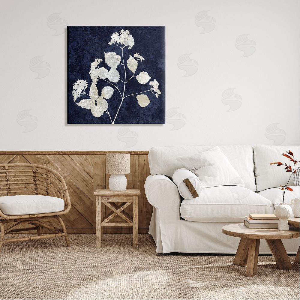 Danielle Carson Detailed Abstract Plant Leaves Shapes Modern Botanicals Canvas Wall Art in Room