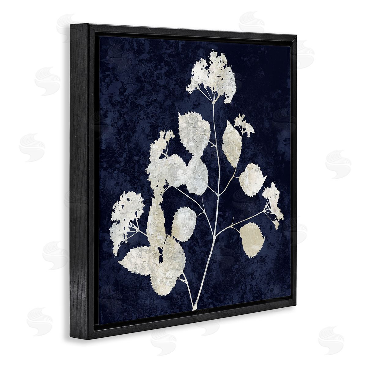 Danielle Carson Detailed Abstract Plant Leaves Shapes Modern Botanicals Black Floating Frame Canvas Wall Art Print