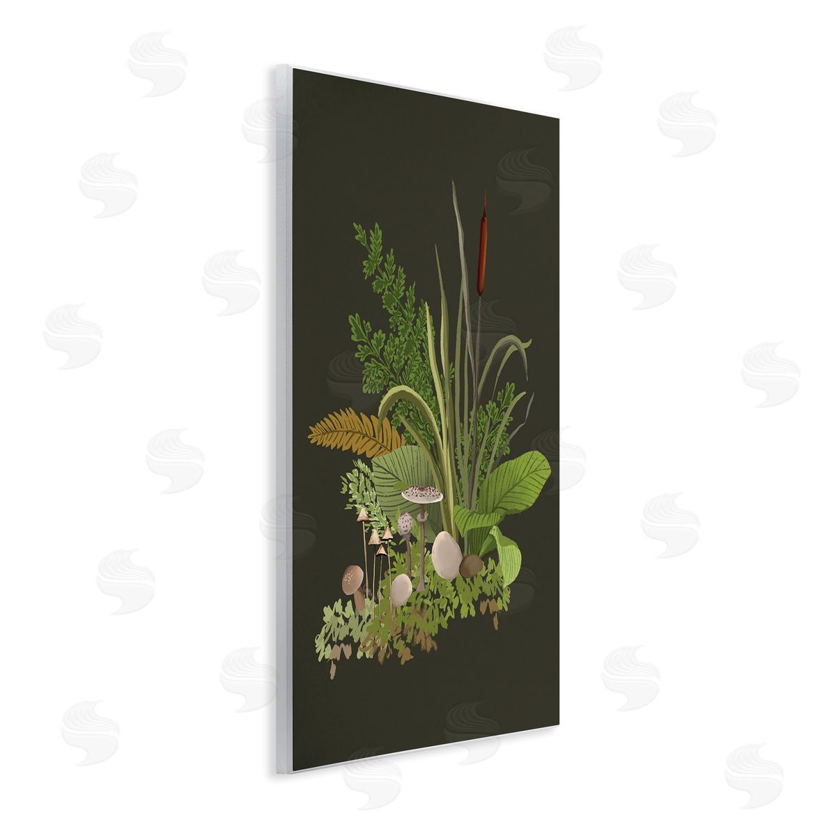House of Rose Natural Forest Floor Botanical Arrangement Mixed Mushrooms Ferns Wall Plaque Art Print