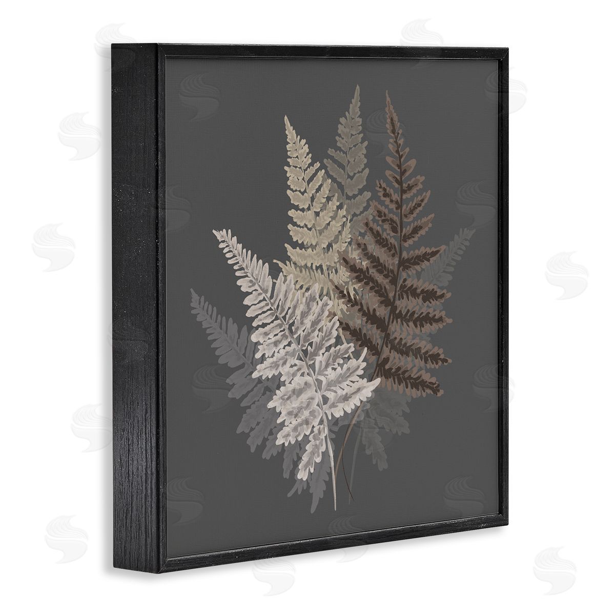 House of Rose Botanical Fern Leaves Modern Layered Nature Design Black Framed Glicee Wall Art Print