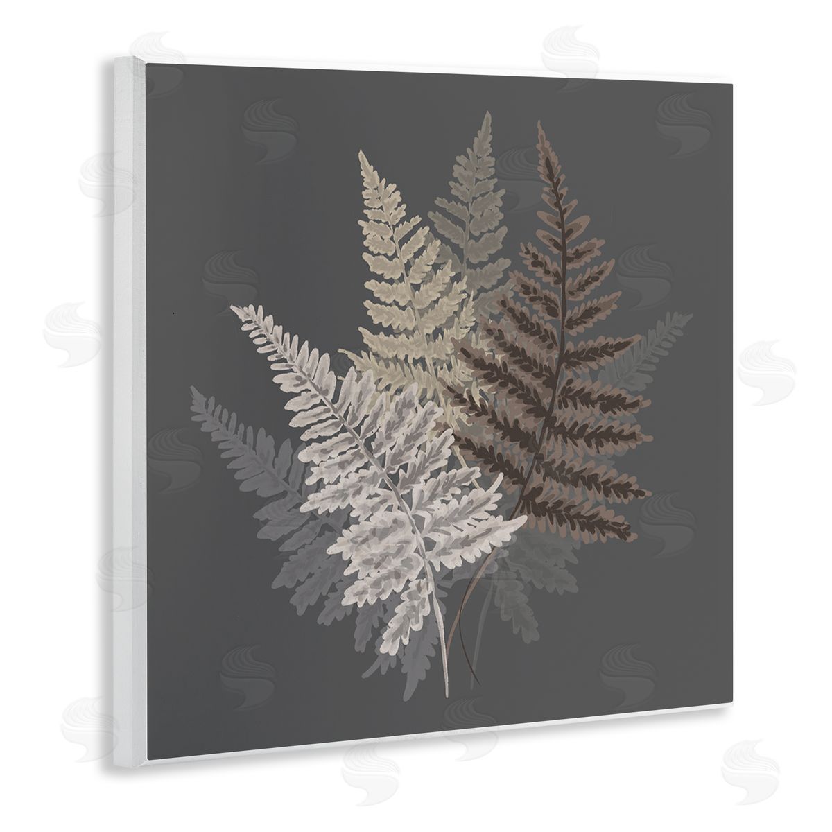 House of Rose Botanical Fern Leaves Modern Layered Nature Design Wooden Wall Plaque Art Print