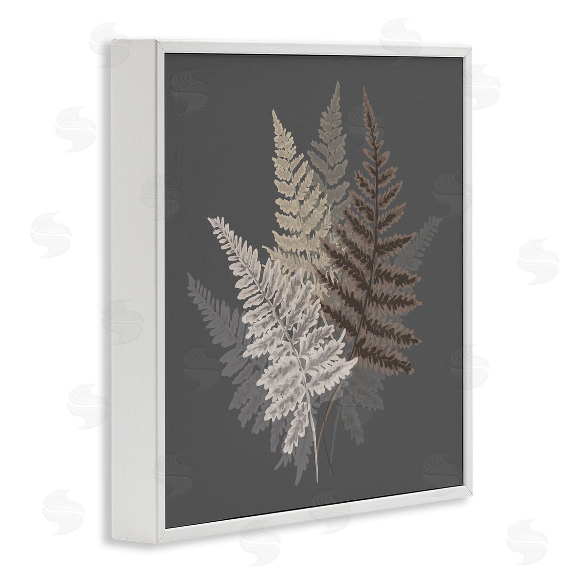 House of Rose Botanical Fern Leaves Modern Layered Nature Design White Framed Glicee Wall Art Print