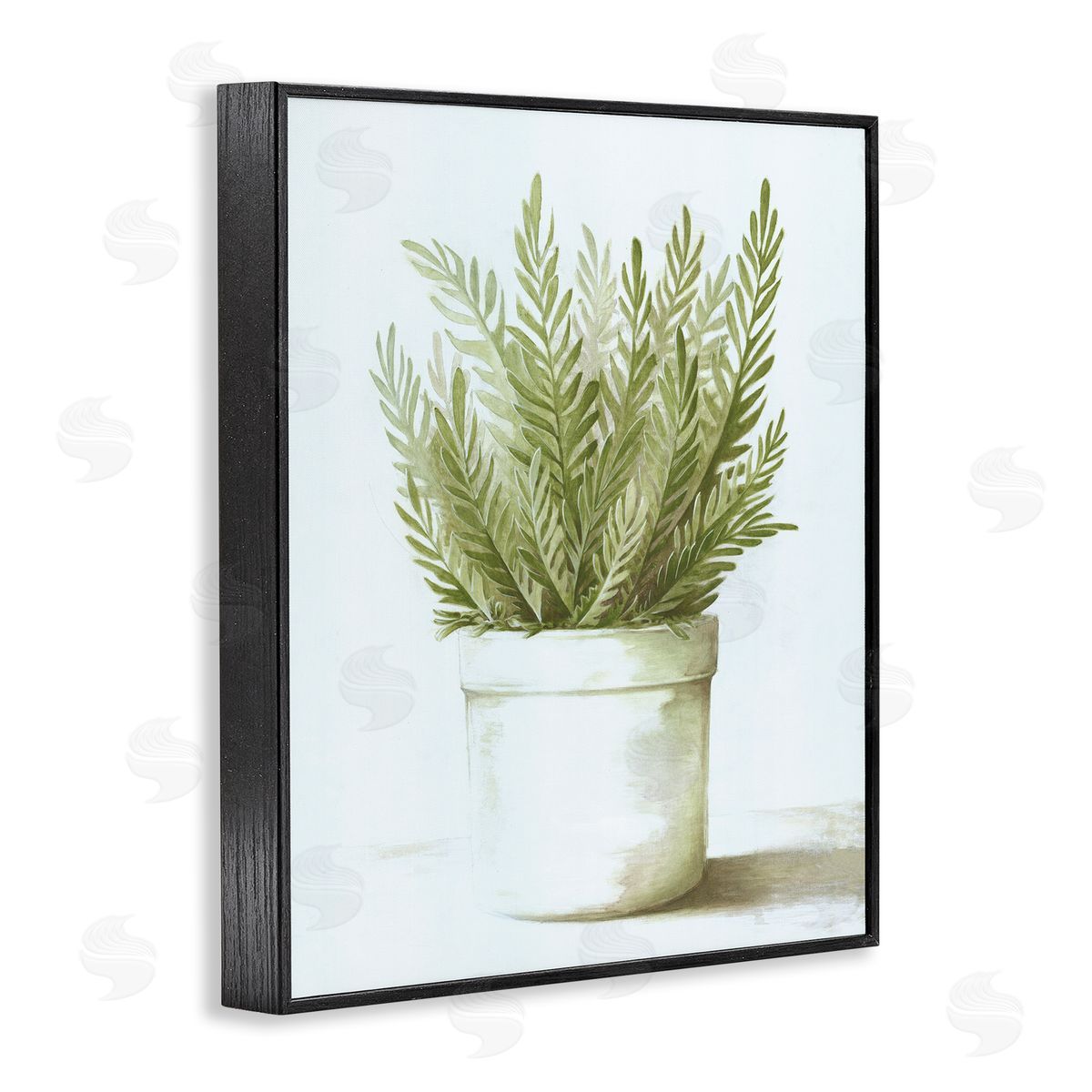 Dogwood Portfolio Traditional Green Plant Leaves Emerging Herbal Botanicals Black Framed Giclee Wall Art Print