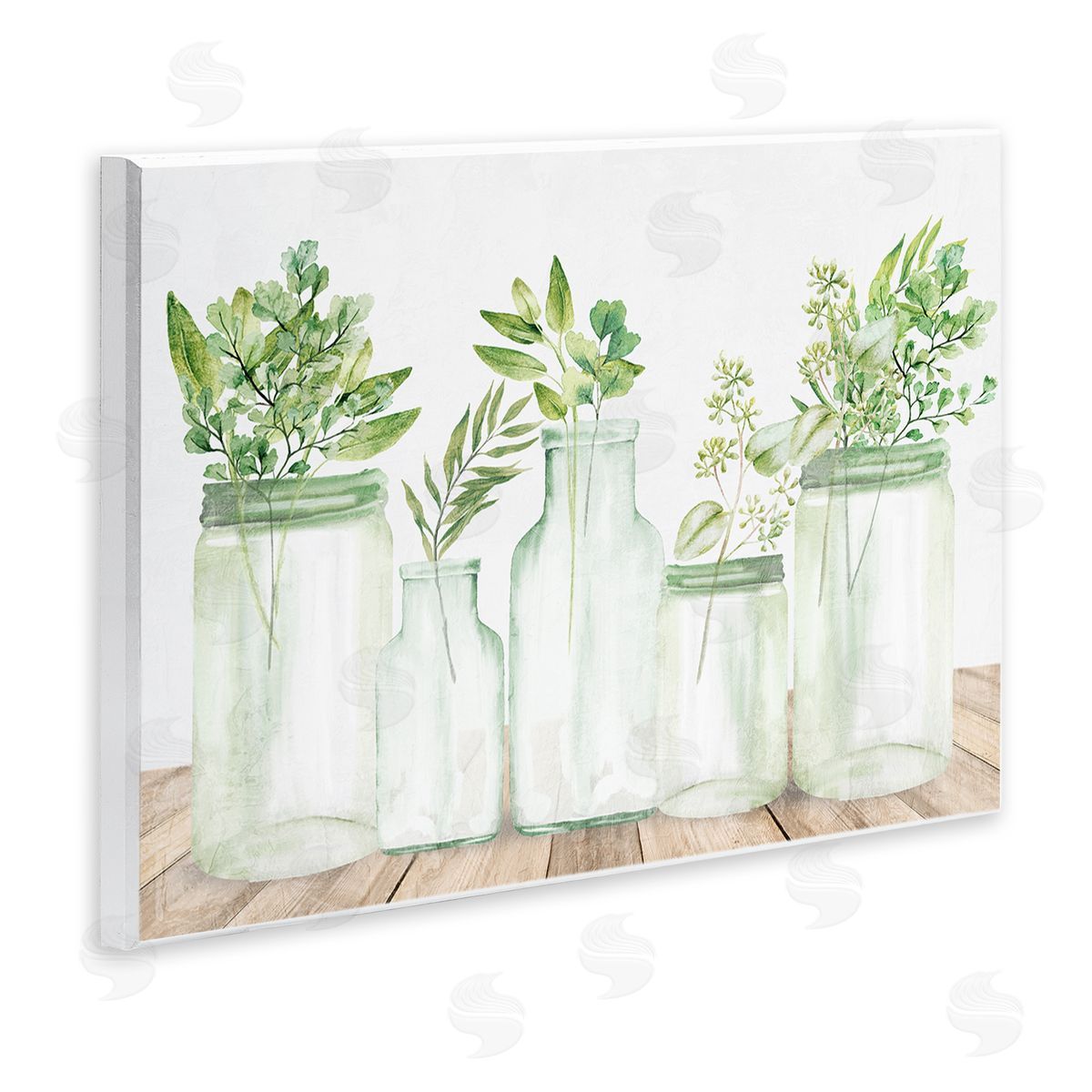 Kim Allen Varied Herb Plant Arrangement Mixed Country Blooms Wall Plaque Art Print