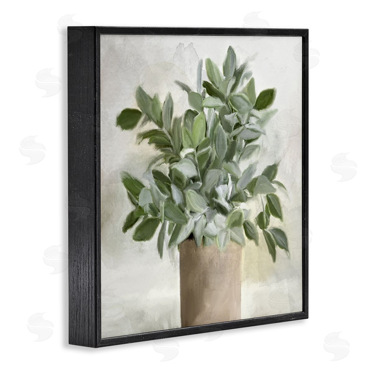 Kim Allen Lush Green House Plant Leaves Detailed Painting Black Framed Glicee Wall Art Print