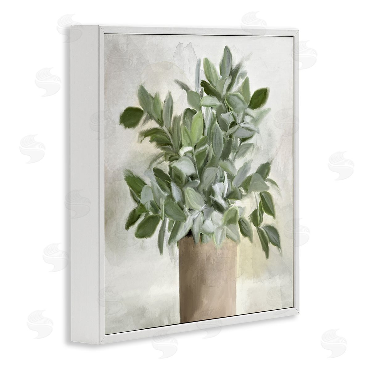 Kim Allen Lush Green House Plant Leaves Detailed Painting White Framed Glicee Wall Art Print