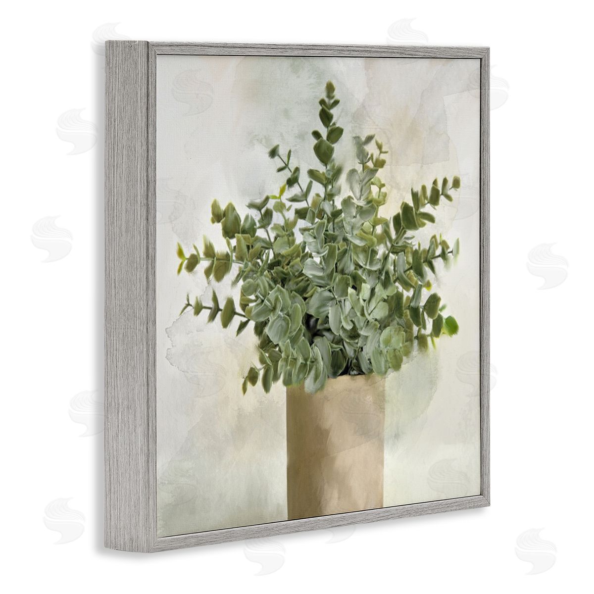 Kim Allen Potted Herbal Plant Vase Dense Green Leaves Gray Framed Glicee Wall Art Print
