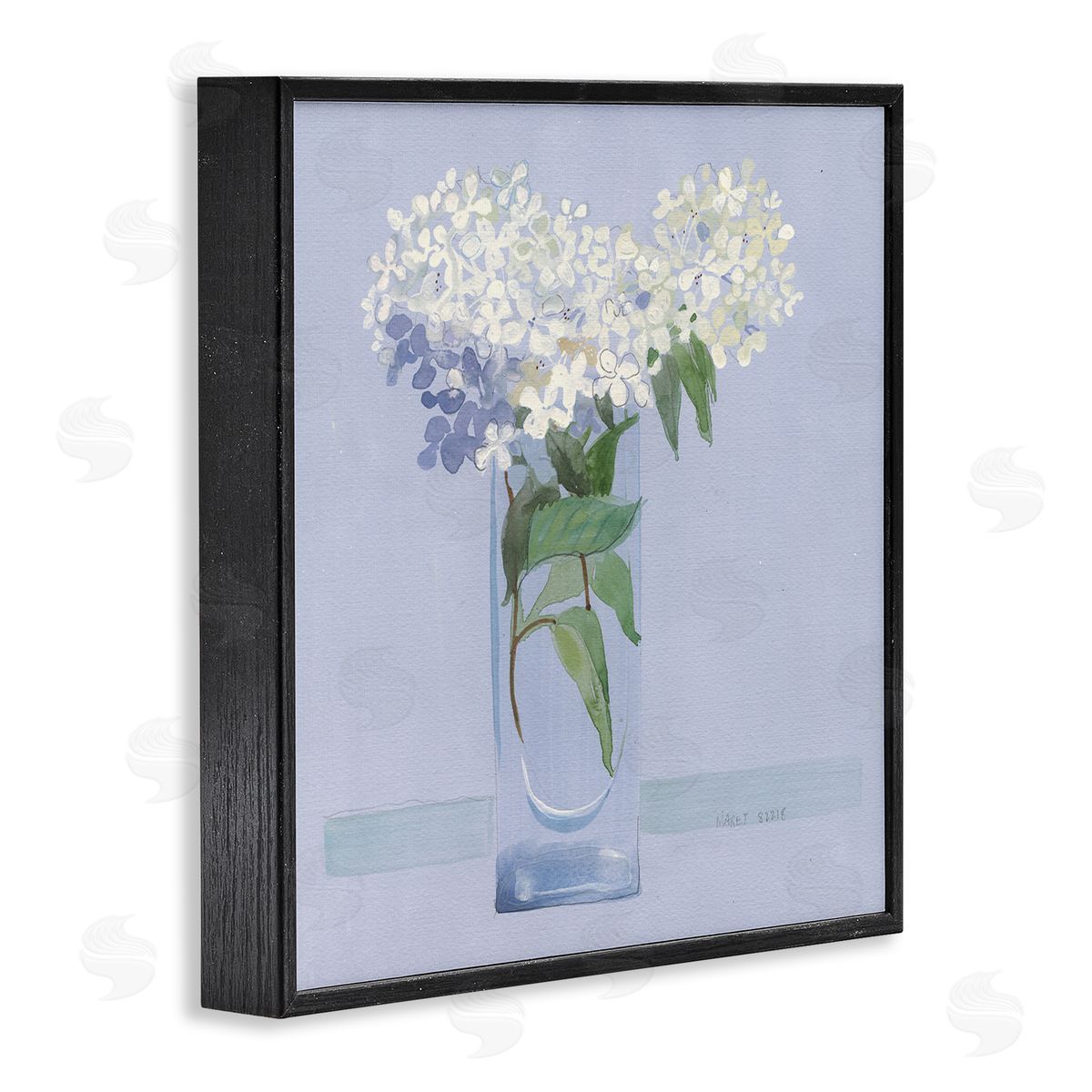Maret Hensick Lovely Flower Blossom Bouquet Pale Purple Accent Black Framed Glicee Wall Art Print