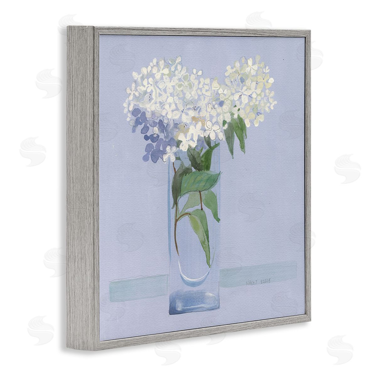 Maret Hensick Lovely Flower Blossom Bouquet Pale Purple Accent Gray Framed Glicee Wall Art Print