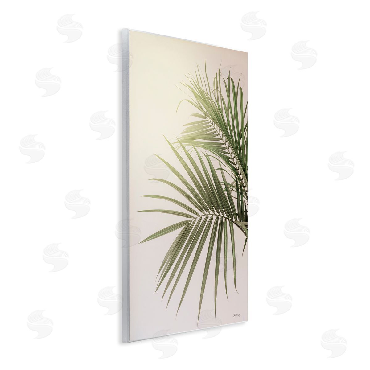 Jennifer Rigsby Minimal Palm Leaves Sunlit Tropical House Plant  Wall Plaque Art Print