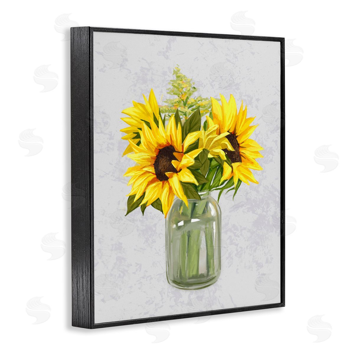 Ziwei Li Yellow Sunflower Blossoms Bouquet Blooming Country Petals Black Framed Giclee Wall Art Print