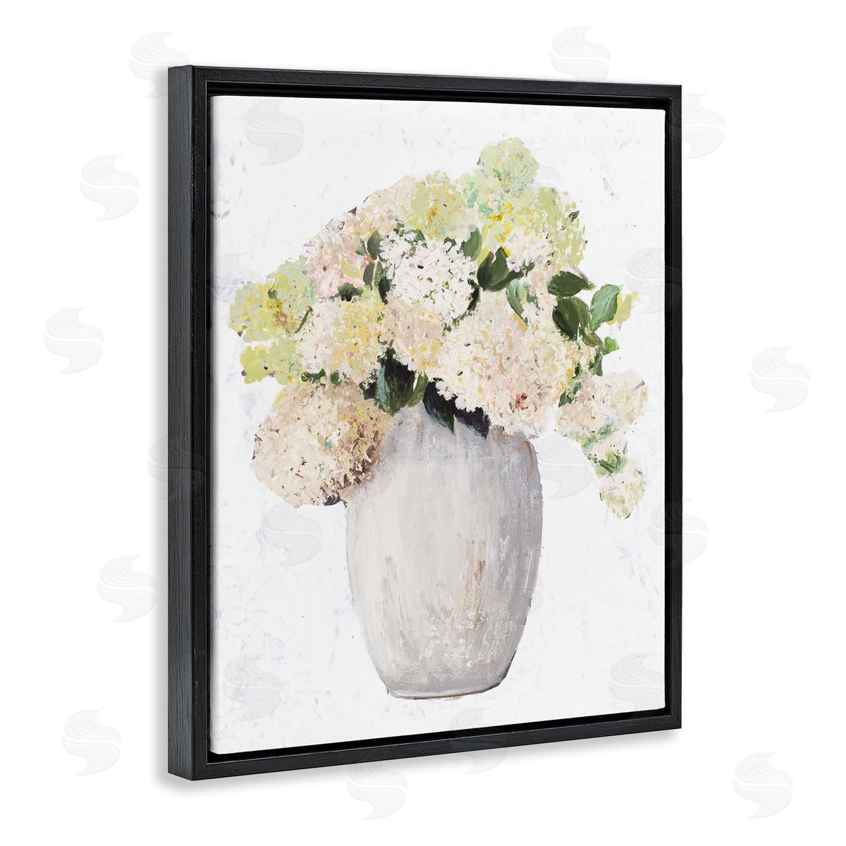 Patricia Pinto Mixed Flower Bouquet Tall Vase Floral Arrangement Black Floating Frame Canvas Wall Art Print