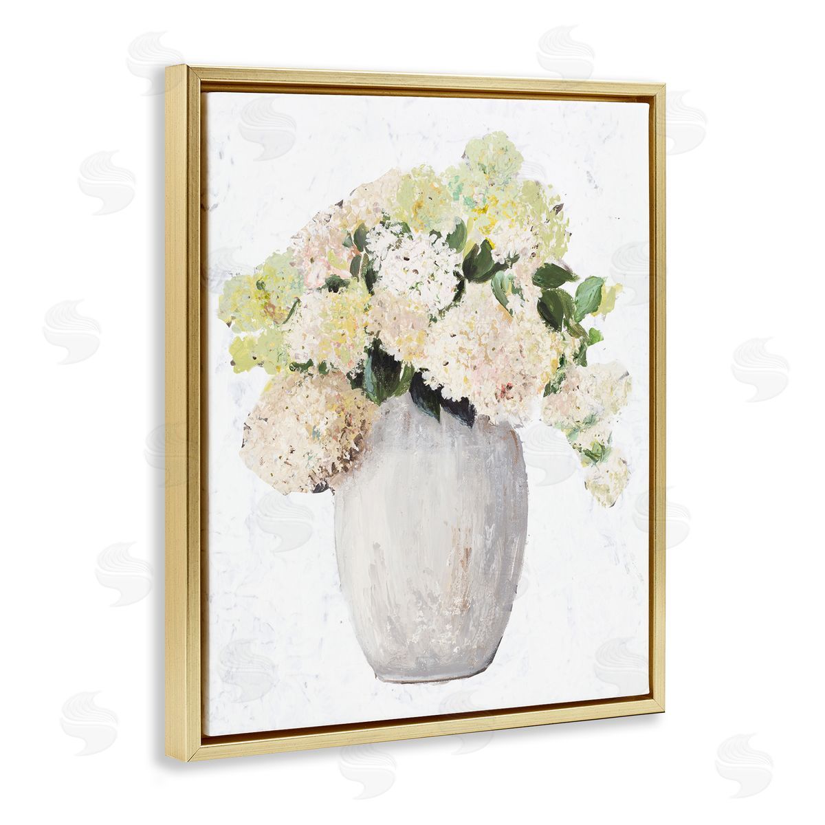 Patricia Pinto Mixed Flower Bouquet Tall Vase Floral Arrangement Gold Floating Frame Canvas Wall Art Print
