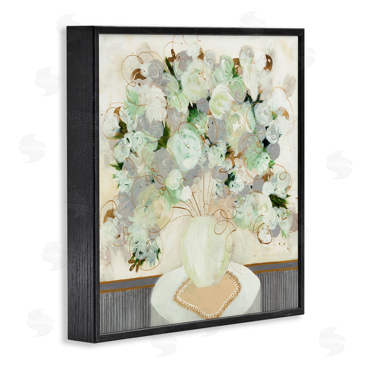 Ruth Fromstein Abstract Flower Blossoms Scribble Petals Still Life Black Framed Glicee Wall Art Print