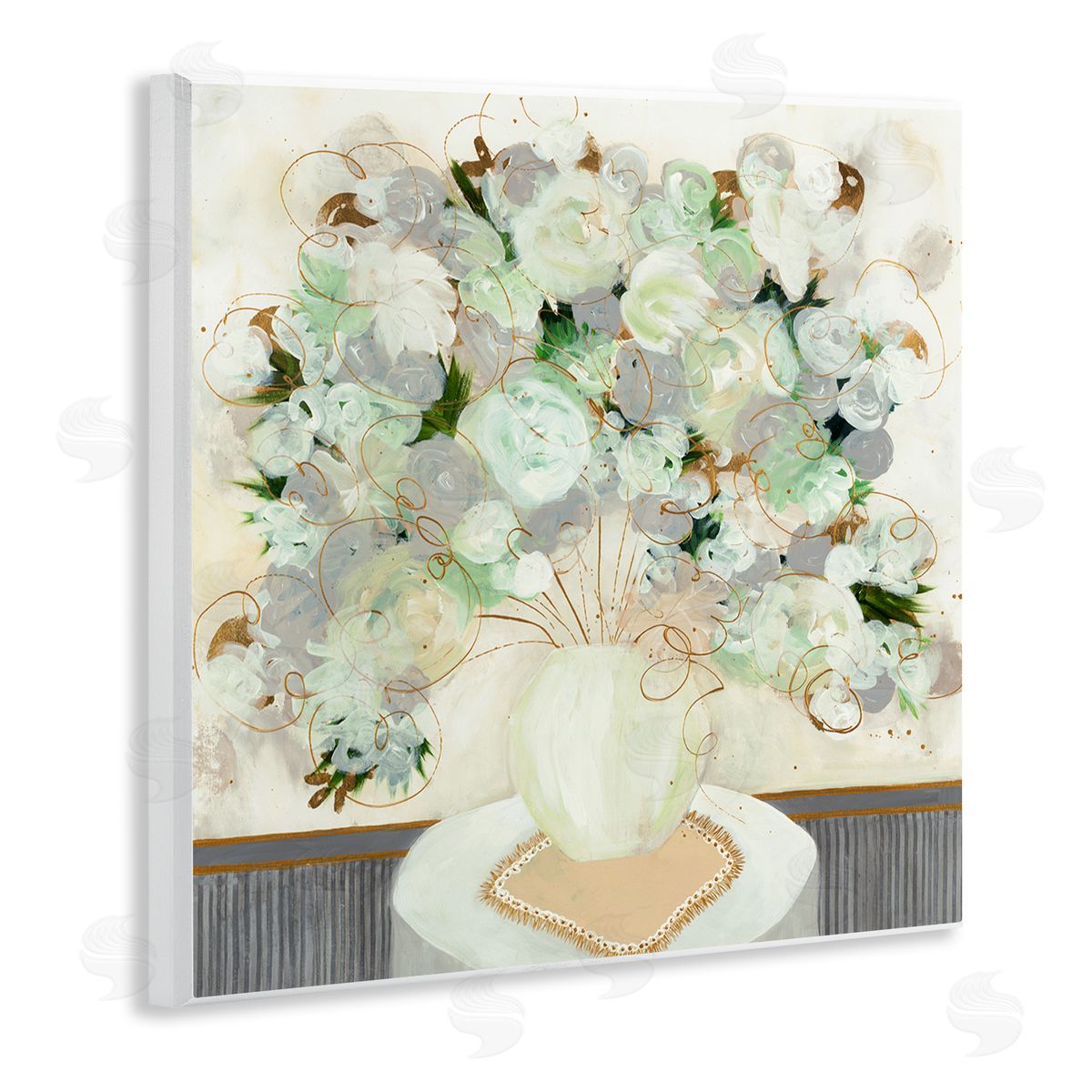 Ruth Fromstein Abstract Flower Blossoms Scribble Petals Still Life Wooden Wall Plaque Art Print