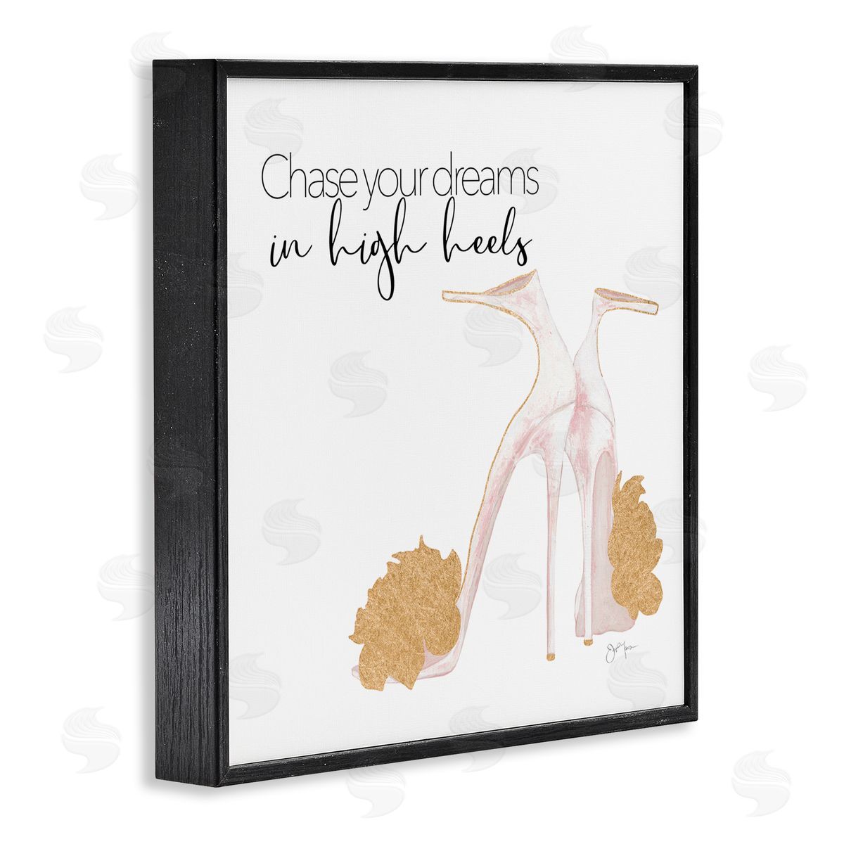 Tava Studios Chase Your Dreams Inspirational Glam Fashion Heels Shoes  Black Framed Glicee Wall Art Print