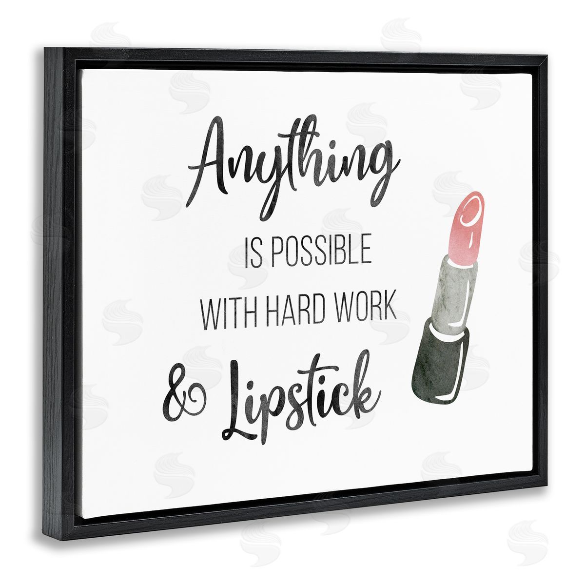 CADs Anything Possible With Lipstick Glam Makeup Inspiration Black Floating Frame Canvas Wall Art Print