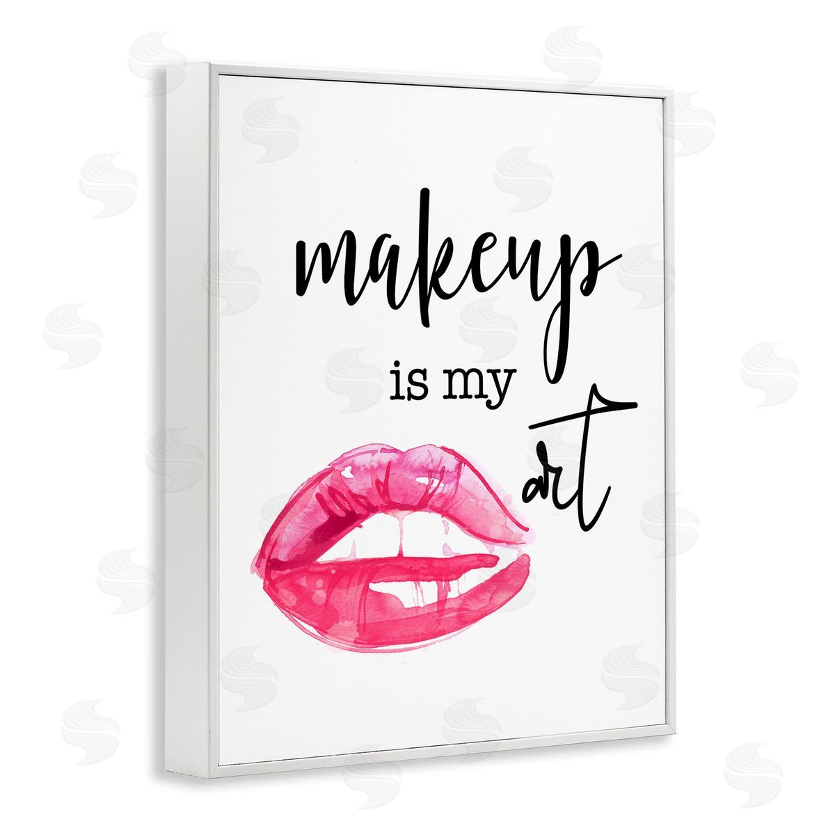 Daniela Santiago Makeup Is My Art Glam Lips Typography  White Framed Giclee Wall Art Print